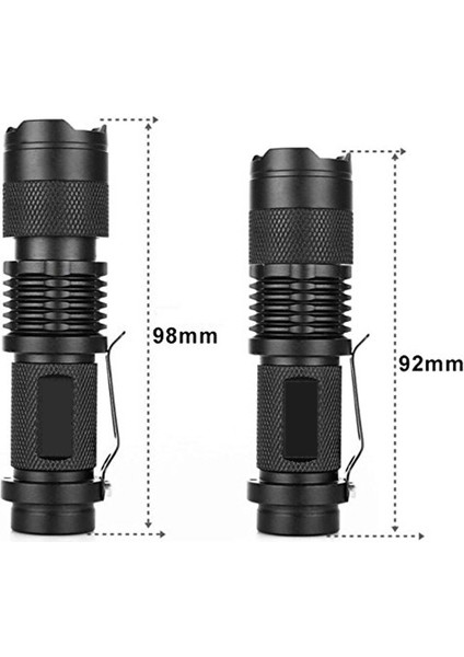 Mini LED El Feneri Ayarlanabilir Odak Yakınlaştırma El Feneri (Pilsiz) (Yurt Dışından) fiyatları