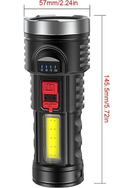 Taktik Taşınabilir Şarj Edilebilir El Feneri Için LED El Feneri 4 Mod Açık Kamp Için Süper Parlak Yüksek Güçlü LED El Fenerleri-Sabit Odak (Yurt Dışından) fırsatları