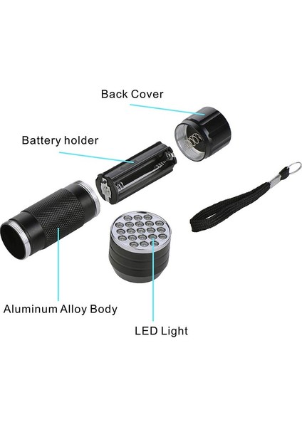 El Tipi Ultraviyole 21 LED El Feneri - Halı, Kilim ve Çarşaflardaki Evcil Hayvan Lekelerini/kokularını Bulun, Uv El Feneri, Siyah Işık El Feneri, Siyah Işık El Fenerleri (Yurt Dışından) fiyatları