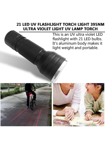21 LED Uv El Feneri Torch Işığı 395NM Ultra Violet Işık Uv Lamba Torch - Siyah (Yurt Dışından) fırsatları