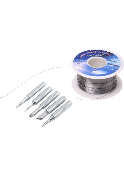 Katı Lehim 0.3mm Dia Akı Çekirdek %63 Kalay %37 Kurşun Uzun Tel Makara ve P36 Lehimleme Istasyonu Konik Eğim 60W Havya Ucu 5 Adet (Yurt Dışından)