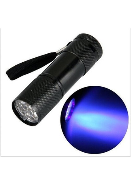 Mini Alüminyum Uv Ultra Vıolet 9 LED El Işığı Siyah Işık Torch Işık Lambası (Yurt Dışından)