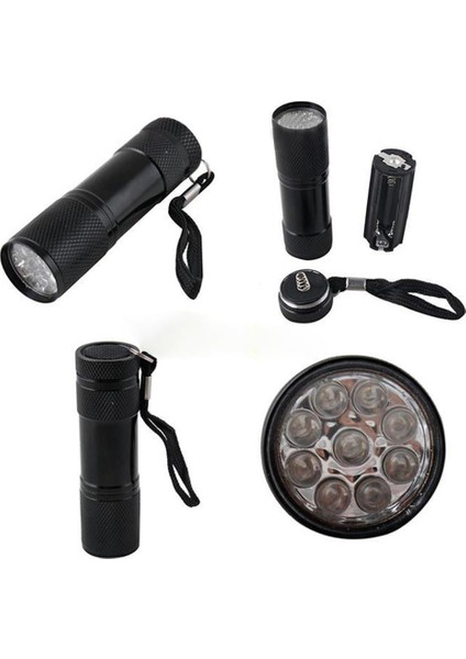 Mini Alüminyum Uv Ultra Vıolet 9 LED El Işığı Siyah Işık Torch Işık Lambası (Yurt Dışından)