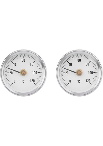 2x TS-W50A Termometre Sıcak Su Borusu Termometre Bimetal Paslanmaz Çelik Yüzey Boru Klipsli Sıcaklık Ölçer (Yurt Dışından)