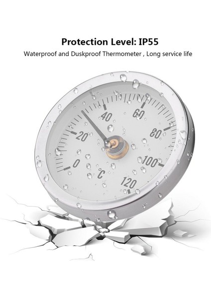 2x TS-W50A Termometre Sıcak Su Borusu Termometre Bimetal Paslanmaz Çelik Yüzey Boru Klipsli Sıcaklık Ölçer (Yurt Dışından) modelleri