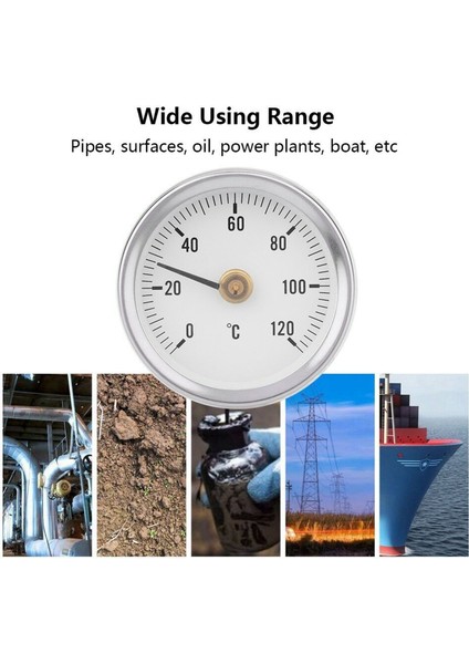 2x TS-W50A Termometre Sıcak Su Borusu Termometre Bimetal Paslanmaz Çelik Yüzey Boru Klipsli Sıcaklık Ölçer (Yurt Dışından) indirimleri
