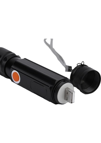 Güçlü Işık LED El Feneri, Su Geçirmez Mini Çift Işık Kaynağı, USB Güçlü Işık Uzun - Çok Fonksiyonlu Aydınlatıcı (Yurt Dışından)