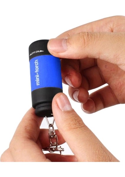 【eğlenceli Canlı】 Taşınabilir Mini Anahtarlık Cep Torch USB Şarj Edilebilir LED Işık El Feneri 0.5W 25LM Su Geçirmez Açık Kamp El Feneri (Yurt Dışından)