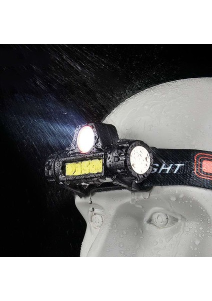 USB Şarj Edilebilir LED Far Güçlü Cob Far El Feneri Torch Su Geçirmez Dere (Yurt Dışından)