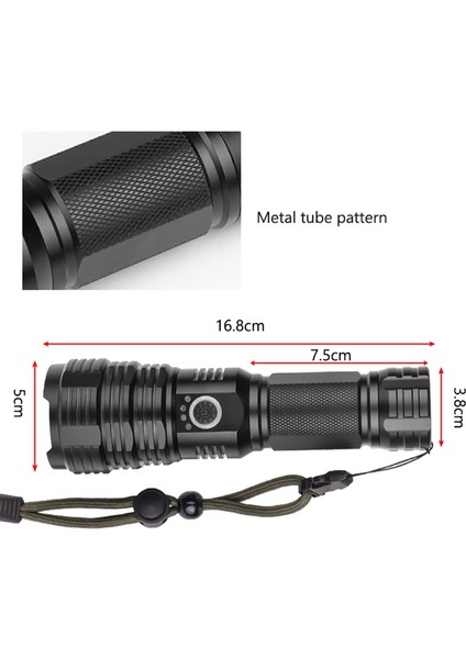 Zoroom LED Torch 1500 Lümen, 5 Işık Modu ile Şarj Edilebilir Zumlanabilir Torch, Kamp Yürüyüş Balıkçılık Koşu Için Küçük El Feneri (Yurt Dışından)