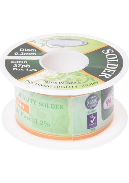En Kaliteli Lehim 0,3 mm Çap, %1,2 Akı, 63SN/37PB, Tel Makarası (Yurt Dışından)