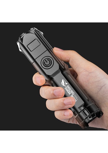 Dış Mekan Işığı 300 ml Uzun Menzilli Güçlü El Feneri USB Şarj Edilebilir Güçlü El Spot Işığı LED Projektör (Yurt Dışından)