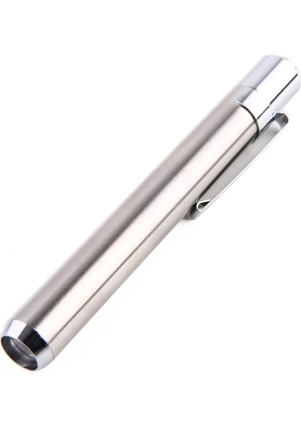 Mini Paslanmaz Çelik LED El Feneri Akülü Uv Torch Kalem Işık Lambası - Gümüş (Yurt Dışından)