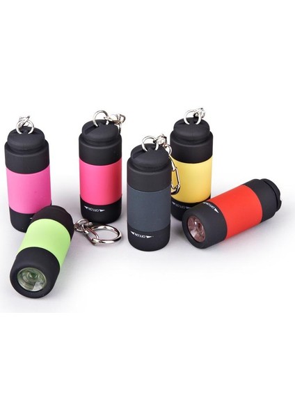 USB Şarj Edilebilir Taşınabilir LED Işık El Feneri Anahtarlık Lamba Cep Mini Torch (Yurt Dışından)