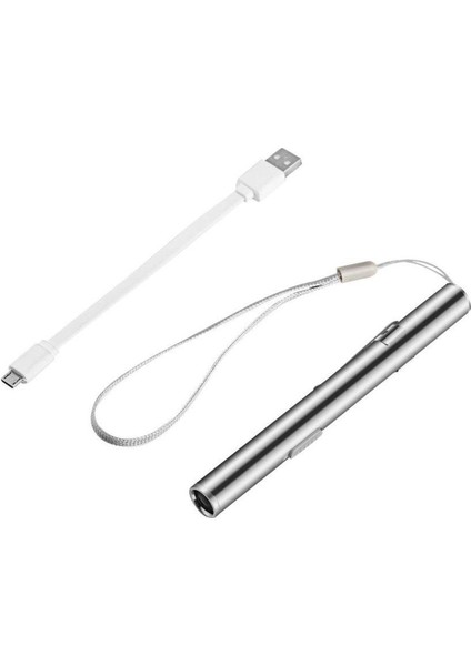 Tıbbi Kullanışlı Kalem Şekilli USB Şarj Edilebilir El Feneri Klipsli LED Torch (Yurt Dışından)