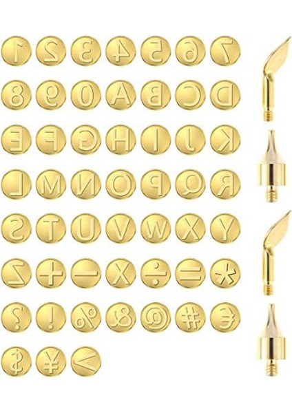 56 Parça Ahşap Yakma Ucu Seti Mektup Ahşap Yakma Aracı Dahil Olmak Üzere Alfabe Pirinç Dıy Kabartma Oyma El Sanatları Ahşap Yakma (Yurt Dışından)