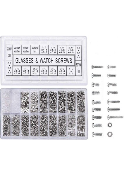 1000 Adet Paslanmaz Çelik Gözlük Saat Onarım Vidası Değiştirme Kiti ile El Matkap Seti Hassas Pim Mengene (Yurt Dışından)