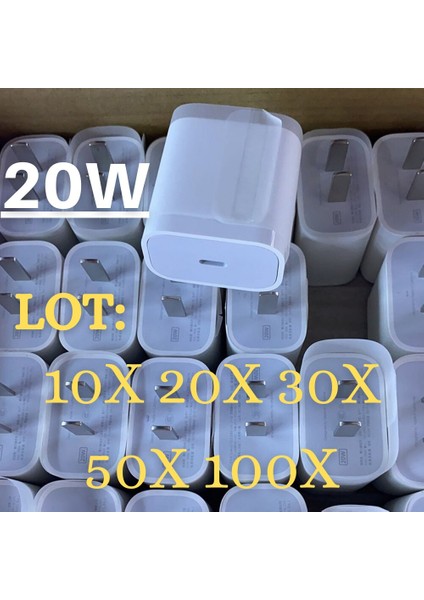 iPhone 13 12 20W Güç Adaptörü Hızlı Şarj Cihazı Pd Kablosu Usb-C Tip-C (Yurt Dışından)