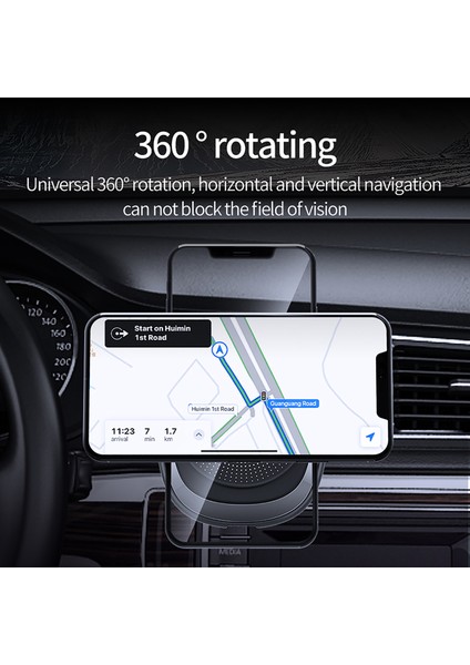 15W Manyetik Kablosuz Araç Şarj Cihazı Hızlı Şarj Hava Firar Telefon Montaj Tutucu Kablo Tipi-C Çıkış Bağlantı Noktası ile (Yurt Dışından) modelleri