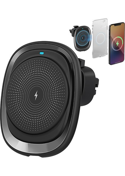 15W Manyetik Kablosuz Araç Şarj Cihazı Hızlı Şarj Hava Firar Telefon Montaj Tutucu Kablo Tipi-C Çıkış Bağlantı Noktası ile (Yurt Dışından) fırsatları