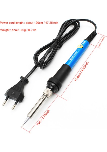 Ayarlanabilir Sıcaklık Elektrikli Havya Vv 60W 80W Kaynak Lehim Isıtma Ucu Onarım Aracı (Yurt Dışından)