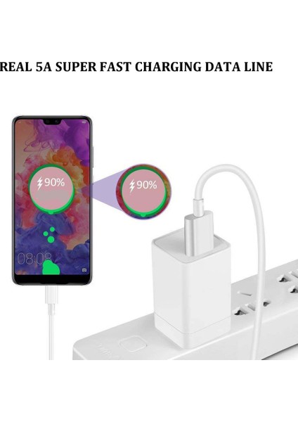 Huawei Süper Hızlı Şarj Için Type-C Veri Kablosu 5A Veri Kablosu Type-C Şarj Beyaz 1 M (Yurt Dışından) fırsatları