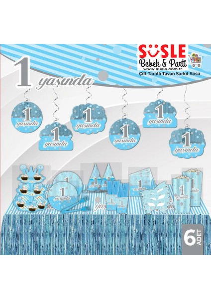 1 Yaşında 6'lı Tavan Süsü, 70 cm - Mavi fırsatları