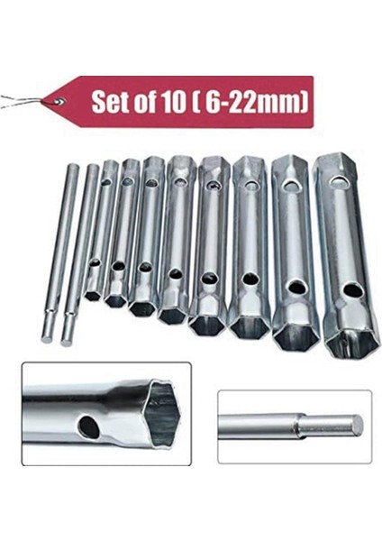 10PC Boru 10PC Boru Kutu Anahtarı Arka Somun Musluk Anahtarı Seti Monoblok 6-22MM Tork Barlı (Yurt Dışından)