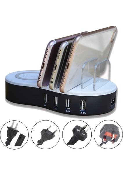 Akıllı Dört Bağlantı Noktalı USB + Kablosuz Şarj Istasyonu (Yurt Dışından) modelleri