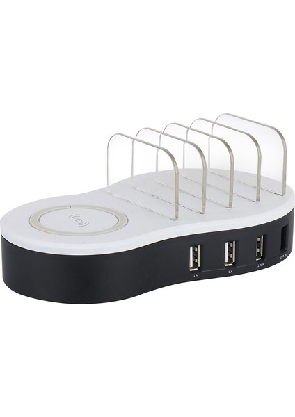 Akıllı Dört Bağlantı Noktalı USB + Kablosuz Şarj Istasyonu (Yurt Dışından) indirimleri