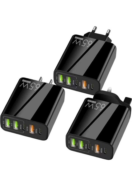 65W USB Tip C Şarj Cihazı USB Hızlı Şarj 3.0 5 Port Cep Telefonu Hızlı Pd Şarj Adaptörü IPHONE14 13 Pro Max Samsung Için (Yurt Dışından)