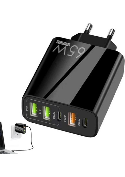 65W USB Tip C Şarj Cihazı USB Hızlı Şarj 3.0 5 Port Cep Telefonu Hızlı Pd Şarj Adaptörü IPHONE14 13 Pro Max Samsung Için (Yurt Dışından) fiyatları