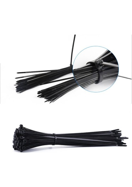 [ayak Izi] Kendinden Kilitlenen Plastik Naylon Kablo Bağı 100 Parça Siyah 5X300 Kablo Bağı Sabitleme Halkası 3X200 Endüstriyel Kablo Bağı Kablo Bağı Seti (Yurt Dışından) fırsatları