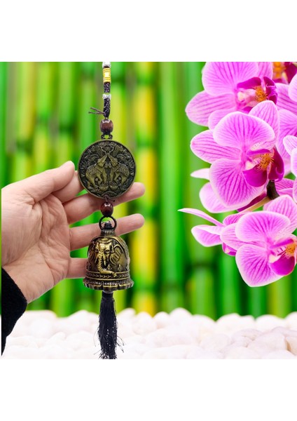 Çin Feng Shui Şans ve Bereket Metal Para Çan 40 cm