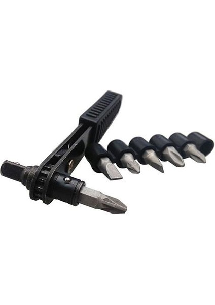 6.35MM 1/4 Inç Mini Basit Hızlı Cırcır Anahtarı Tornavida Soket Anahtarı Çubuk (Yurt Dışından)