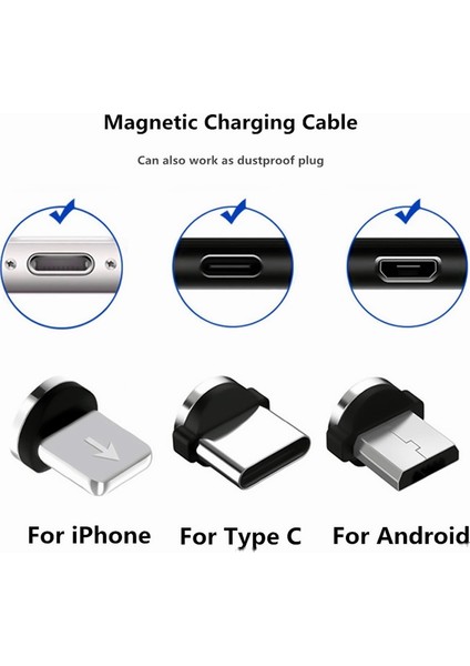 5-Pin Manyetik Kablo Adaptörü Mikro USB C Tipi Toz Fişleri Manyetik Ipuçları Cep Telefonu Mıknatıs Şarj Bağlayıcı iPhone Için (Yurt Dışından) modelleri