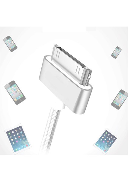30 Pin USB Kablosu iPhone 4 S 4 3gs iPad 1 2 3 Ipod Nano Itouch Şarj Kablosu Hızlı Şarj Veri Senkronizasyon Adaptör Kablosu (Yurt Dışından)