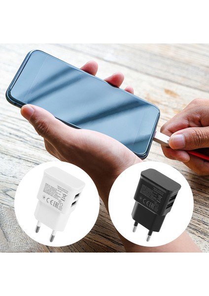 2022 Yeni Çift USB Şarj Aleti Ab Tak Adaptörü Duvar Hızlı Şarj Cihazı iPhone Hızlı Şarj Taşınabilir Cep Telefonu Seyahat Şarj Cihazı (Yurt Dışından) fiyatları