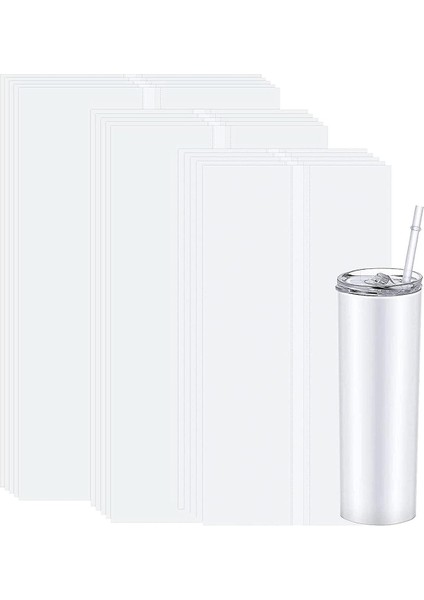 30 Adet Süblimasyon Shrink Wrap Film, 3 Boyutlu Isı Transferi Shrink Film Shrink Wrap Çanta Beyaz Wrap Kupa, Bardak, Bardak (Yurt Dışından)