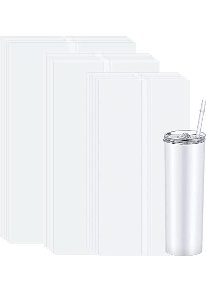 30 Adet Süblimasyon Shrink Wrap Film, 3 Boyutlu Isı Transferi Shrink Film Shrink Wrap Çanta Beyaz Wrap Kupa, Bardak, Bardak (Yurt Dışından)