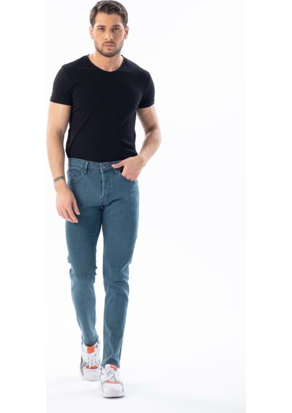 Digital Jeans Dar Kesim Slim Fit Erkek Açık Yeşil Kot Pantolon