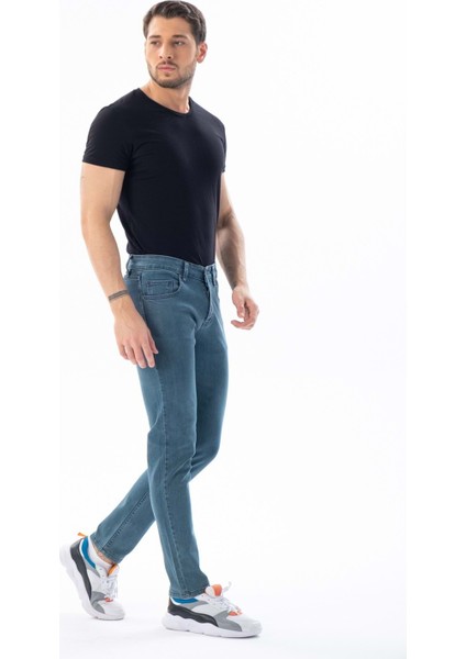 Digital Jeans Dar Kesim Slim Fit Erkek Açık Yeşil Kot Pantolon