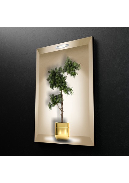 3D Saksıda Çiçek Temperli Cam Duvar Tablosu modelleri