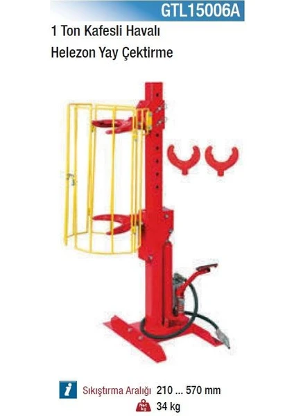 Gar Tool 1 Ton Havalı Helezon Yay Çektirme Kafes Korumalı GTL15006A