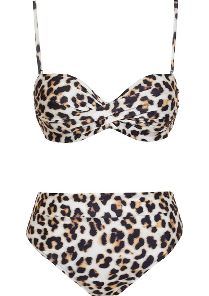 Dönmeli Yüksek Bel Bikini Takım