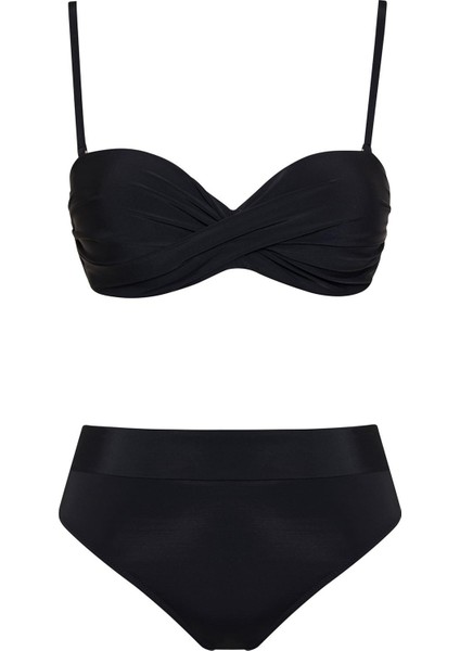 Dönmeli Yüksek Bel Bikini Takım