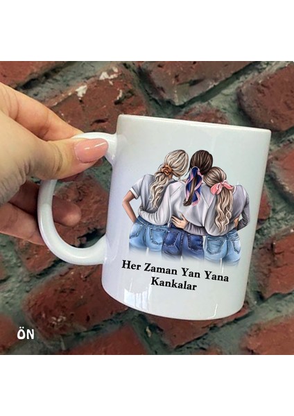 Size Özel Her Zaman Yan Yana Kankalar Seramik Baskılı Kupa Bardaklar