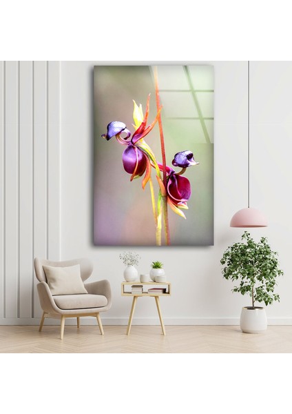 Mor Orkide Temperli Cam Duvar Tablosu fiyatları