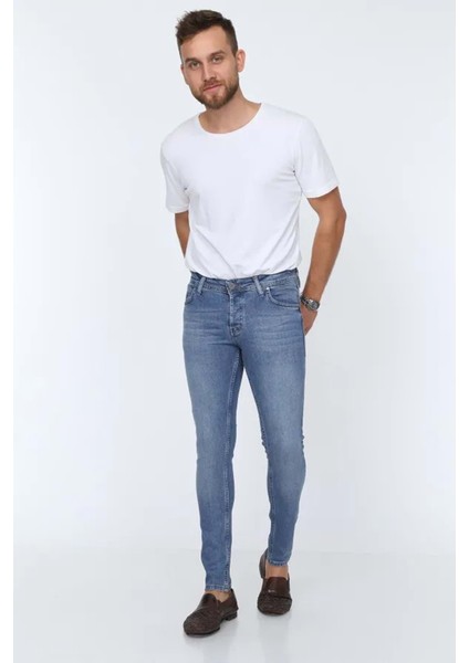 Digital Jeans Dar Kesim Slim Fit Erkek Açık Mavi Kot Pantolon