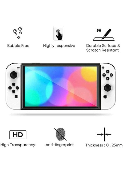 Nintendo Switch OLED Ekran Koruyucu Temperli Cam Filmi